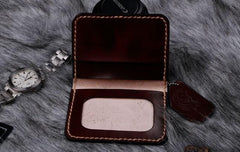 Leather Mens Slim Front Pocket Bifold Small Wallets Card Wallet for Men - imessengerbags