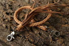 Handmade Leather Braided Wallet Chain Biker Wallet Chain Trucker Chain for Men