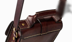 Handmade Leather Mens Cool Messenger Bag Sling Bag Chest Bag Bike Bag Cycling Bag for men