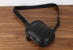 Genuine Leather Mens Cool Chest Bag Sling Bag Crossbody Bag Travel Bag Hiking Bag for men