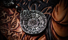 Handmade Leather Chinese Black&White Tooled Mens billfold Wallet Cool Leather Wallet Slim Wallet for Men - imessengerbags