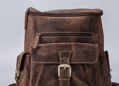 Vintage Cool Leather Mens Backpack Large Travel Bag Hiking Bag for men - imessengerbags