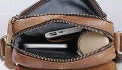 Cool Vintage Leather Small Mens Messenger Bags Shoulder Bags for Men
