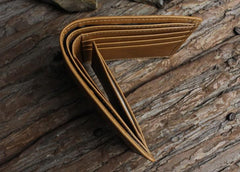 Handmade Leather Mens Cool Slim Leather Wallet Men billfold Wallets Bifold for Men - imessengerbags