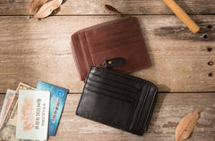 Leather Mens Slim Card Holder Front Pocket Wallets Card Wallets for Men - imessengerbags