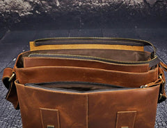 Cool Vintage Brown Leather Mens Side Bag Messenger Bag Shoulder Bag for Men