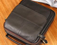 Cool Coffee Small Leather Mens Side Bag Messenger Bag Shoulder Bag for Men