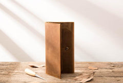Vintage Slim long Wallet Leather Mens Tan Wallet Long Wallet for Men - imessengerbags