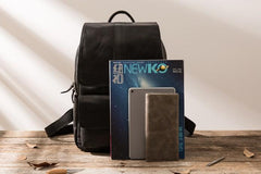 Black Cool Mens Leather Backpacks Travel Backpacks Laptop Backpack for men - imessengerbags