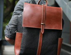Handmade Mens Leather Backpacks Cool Travel Backpacks Laptop Backpack for men - imessengerbags