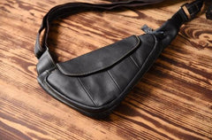 Genuine Leather Mens Cool Chest Bag Sling Bag Crossbody Bag Travel Bag Hiking Bag for men - imessengerbags