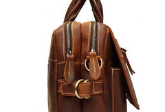 Vintage Cool Leather Briefcase Handbag Business Briefecases Shoulder Bag for men