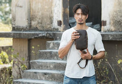 Cool Leather Mens Sling Bag Sling Shoulder Bags Sling Backpack for men - imessengerbags