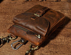 Cool Mens Leather Side Bag Belt Pouch Holster Belt Case Pack Waist Pouch for Men