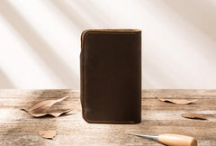 Vintage Slim long Wallets Leather Mens Coffee Wallet Long Wallet for Men - imessengerbags