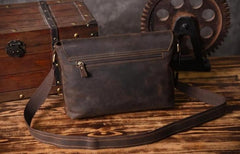 Handmade Leather Mens Cool Shoulder Bag Messenger Bag Chest Bag Bike Bag Cycling Bag for men - imessengerbags