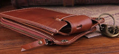 Genuine Leather Mens Cool Phone Key Wallet Card Slim Wallet Key Holder Car Key Case for Men - imessengerbags