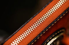 Handmade Leather Small Tibetan Tooled Mens billfold Wallet Cool Chain Wallet Biker Wallet for Men - imessengerbags