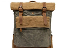 Waxed Canvas Mens Travel Backpacks Canvas School Backpacks Laptop Backpack for Men - imessengerbags