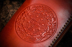 Handmade Leather Mens Tibetan Chain Biker Wallet Cool Leather Wallet Long Clutch Wallets for Men - imessengerbags
