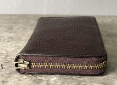 Genuine Leather Mens Cool Long Leather Phone Wallet Zipper Clutch Wallet for Men - imessengerbags