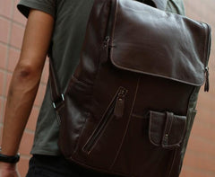 Leather Mens Backpacks Cool Travel Backpacks Laptop Backpack for men - imessengerbags