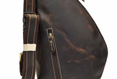 Cool Leather Chest Bag Sling CrossBody Bag Sling Travel Bag Sling Hiking Bag For Men