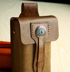 Handmade Cool Leather Cell Phone Holsters Belt Pouch Mens Waist Bag for Men - imessengerbags
