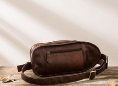 Coffee Cool Leather Fanny Packs Mens Waist Bag Hip Pack Belt Bag for Men