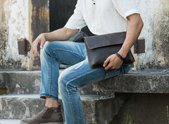 Vintage Leather Small Mens Cool Messenger Bags Small Shoulder Bag for Men