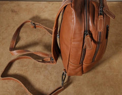 Genuine Leather Mens Cool Chest Bag Sling Bag Crossbody Bag Travel Bag Hiking Bag for men