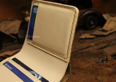 Handmade Leather Mens Cool Slim Leather Wallet Men billfold Wallets Bifold for Men - imessengerbags