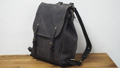 Vintage Mens Leather 15inch Laptop Backpack Leather School Backpack Travel Backpack for Men - imessengerbags