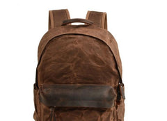 Waxed Canvas Leather Mens Camera Backpack Canvas Travel Backpack Canvas Camera Backpack for Men - imessengerbags