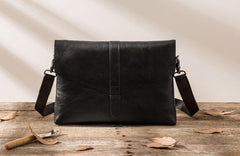 Small Leather Black Mens Cool Messenger Bags Shoulder Bags  for Men - imessengerbags