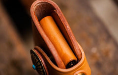 Handmade Leather Biker Mens Cool Car Key Wallet Coin Wallet Pouch Car KeyChain for Men - imessengerbags