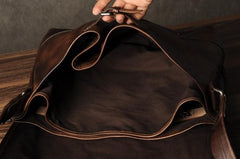 Genuine Leather Mens Cool Messenger Bag Shoulder Bag Chest Bag Bike Bag Cycling Bag for men