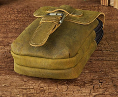 Small Mens Leather Belt Pouch Holsters Belt Case Cell Phone Waist Pouch for Men