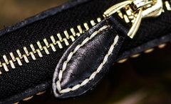 Handmade Leather Tooled White Jambhala Mens Chain Biker Wallet Cool Leather Wallet Zipper Long Phone Wallets for Men