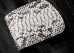 Handmade Leather Boa Skin Tooled Mens billfold Wallet Cool Slim Wallet Biker Wallet for Men - imessengerbags