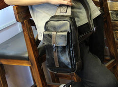 Cool Leather Slings Bag for Men Chest Bag Sling Shoulder Bag For Men