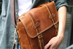 Cool Leather Mens Large Messenger Bag Shoulder Bag for men