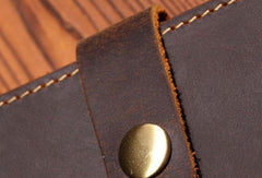 Handmade Mens Leather Small Slim Passport Wallet Vintage Bifold Long Wallet For Men - imessengerbags