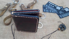 Leather Mens Front Pocket Bifold Small Wallets Card Wallet for Men - imessengerbags