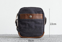 Canvas Leather Mens Cool Messenger Bag Sling Bag Chest Bag Bike Bag Cycling Bag for men - imessengerbags