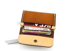 Leather Mens Card Wallet Front Pocket Wallets Small Slim Wallets Change Wallet for Men - imessengerbags
