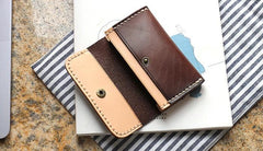 Leather Mens Card Wallet Front Pocket Wallets Small Slim Wallets Change Wallet for Men - imessengerbags
