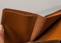 Vintage Leather Mens Small Wallet Zipper Small Wallet for Men - imessengerbags