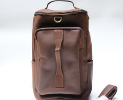 Mens Leather Barrel Backpack Cool Travel Bag Weekender Bag for men - imessengerbags