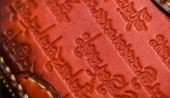 Handmade Leather Tibetan Mens Chain Biker Wallet Cool Leather Wallet Long Clutch Wallets for Men - imessengerbags